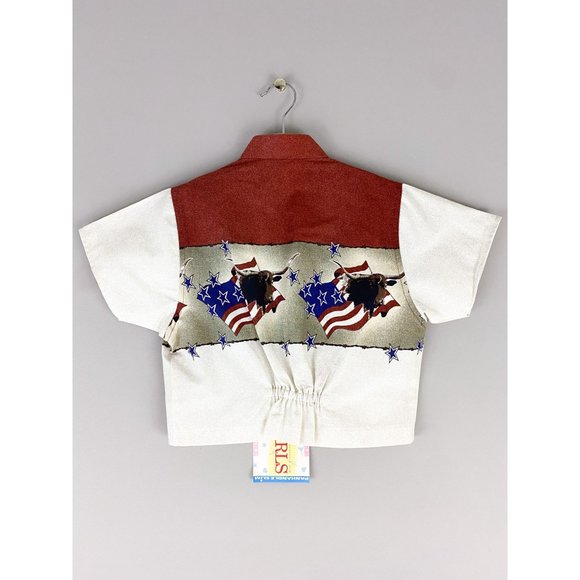 Vintage Panhandle Slim Quality Western Wear Short Sleeve Rodeo Button Down Med - Picture 2 of 3